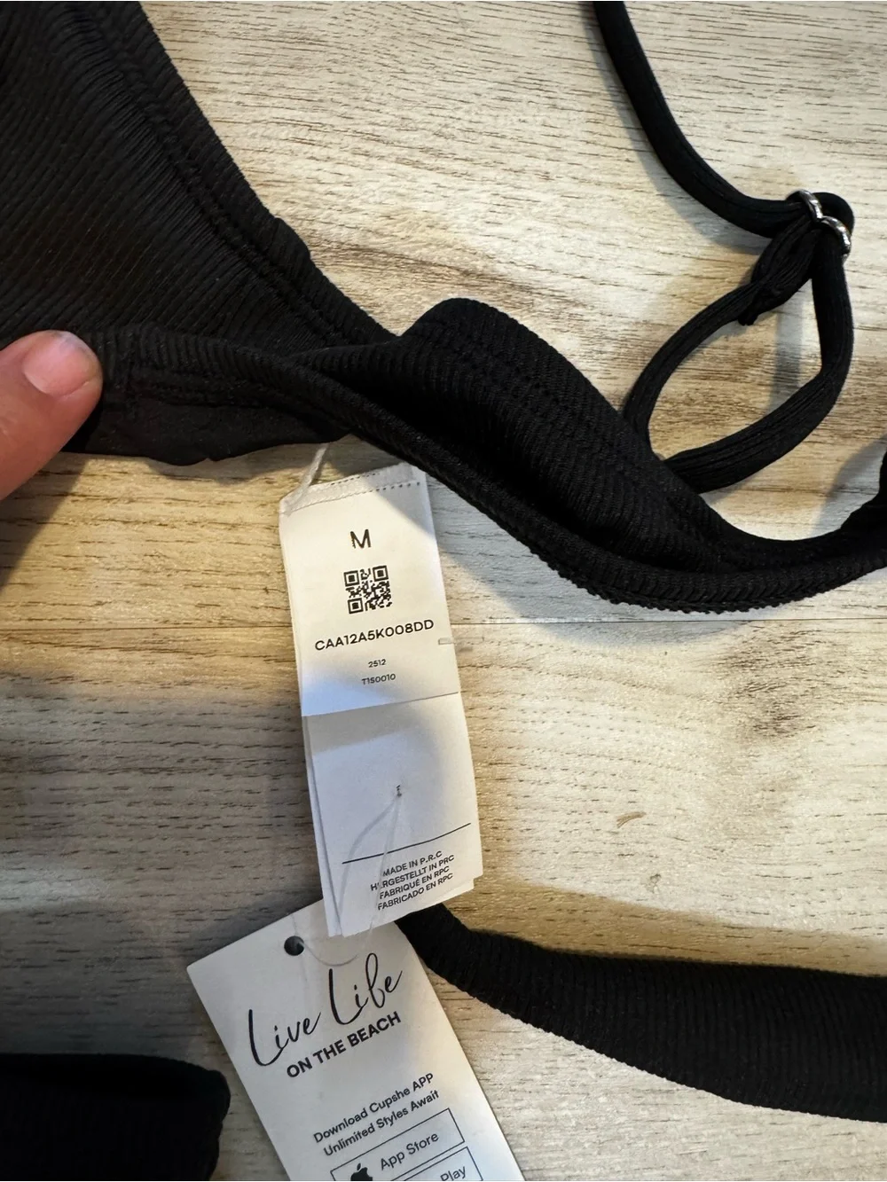 NWT Black Triangle Bikini Top and Bottom - Women Swim - Picture 3 of 4